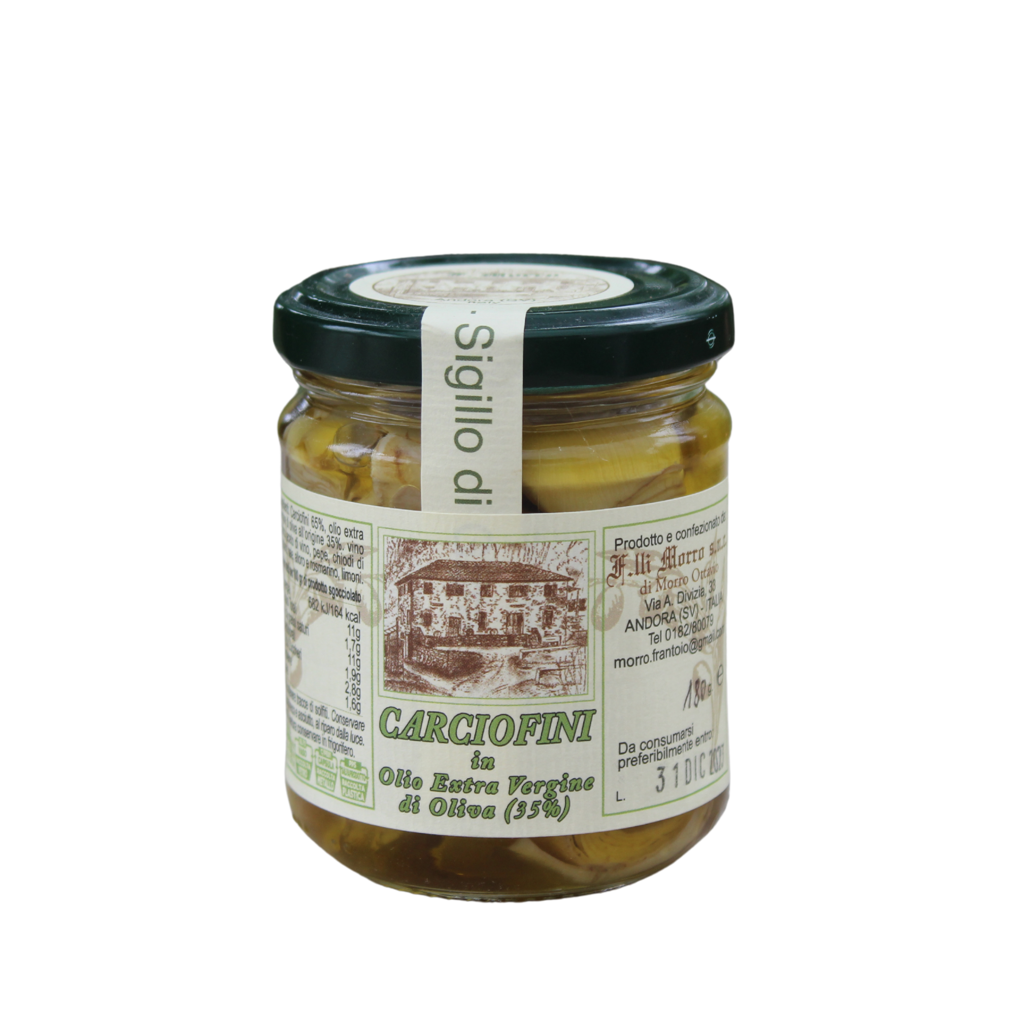 Artiskokker i koldpresset ektra jomfruolivenolie, 180 gr