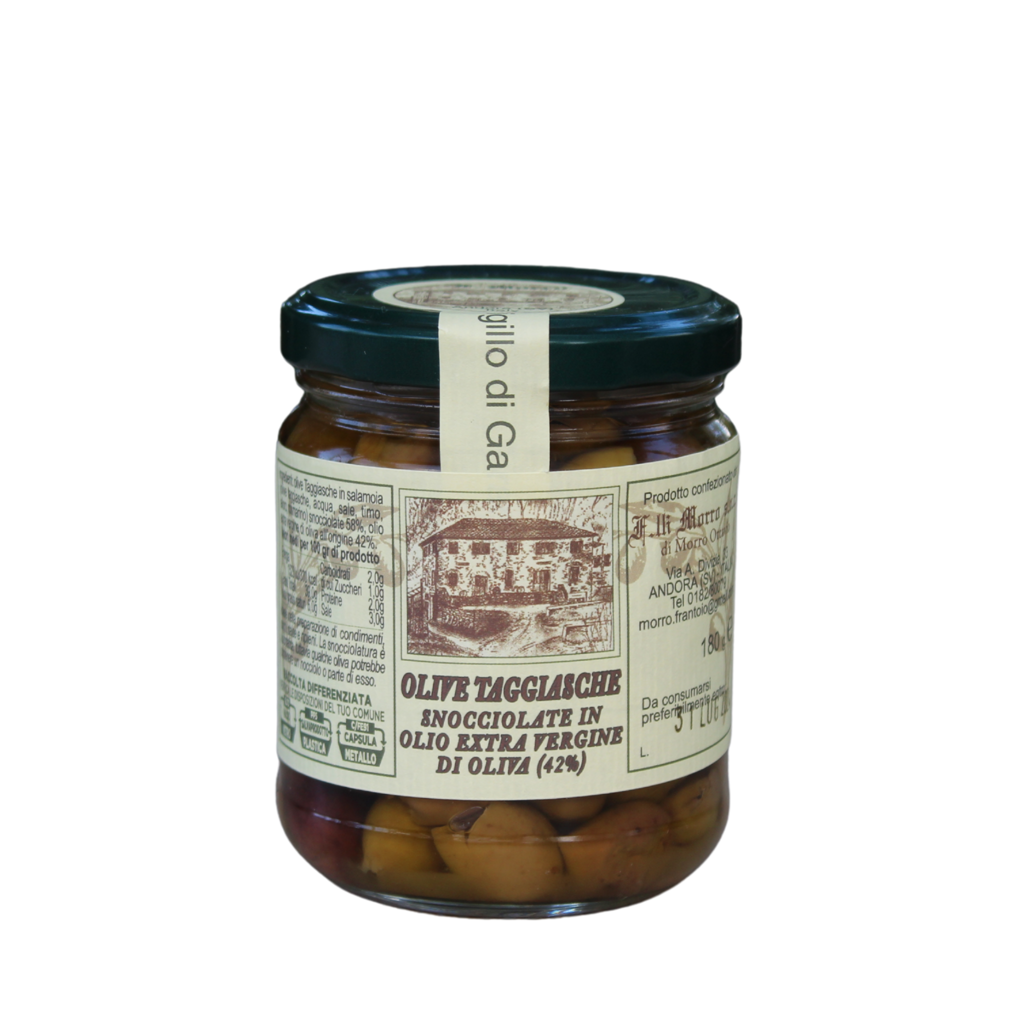 Taggiasche oliven uden sten, 180 gr