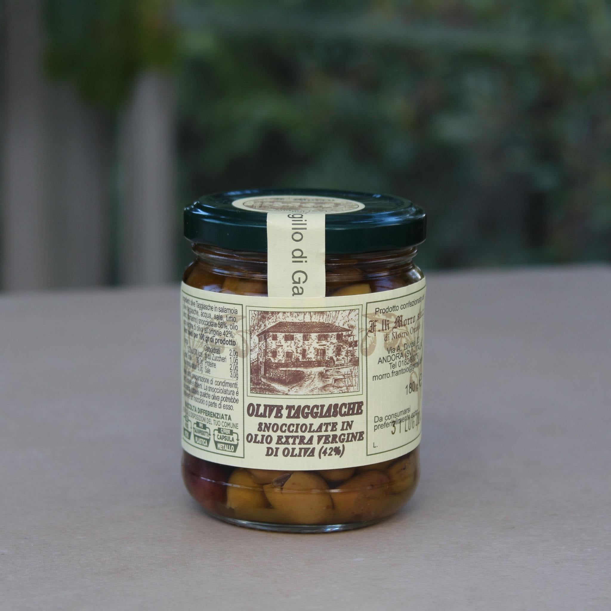 Taggiasche oliven uden sten, 180 gr