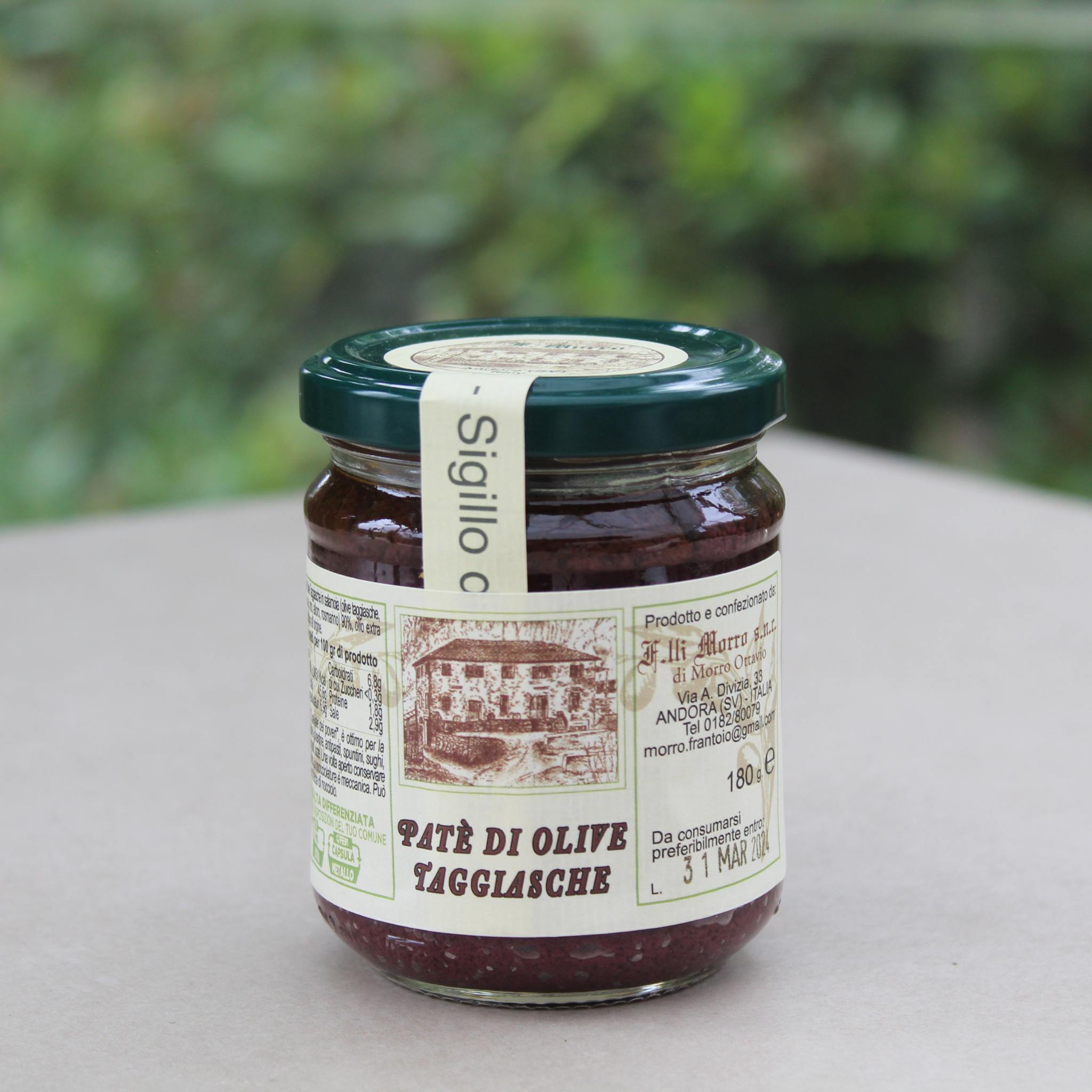Oliven tapenade af taggiasche oliven, 180 gr